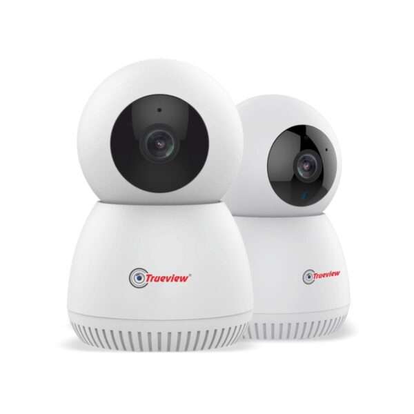 Trueview 3MP Pack of 2 Smart Wi-Fi CCTV Cameras | 360° Pan Tilt | Night Vision | 2-Way Talk | Motion Detection | Supports Up to 256GB SD Card