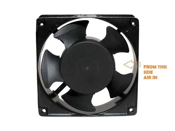220V AC Power Metal Cooling Fan Axial For Networking Rack, Server, Network Enclosure, PC, Electric Industrial Control Panel, Machinery, Equipment , Black , 4.75" x 4.75" 1.5" - Image 3