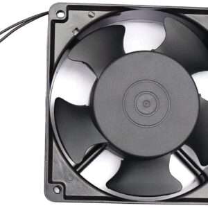 220V AC Power Metal Cooling Fan Axial For Networking Rack, Server, Network Enclosure, PC, Electric Industrial Control Panel, Machinery, Equipment , Black , 4.75" x 4.75" 1.5"