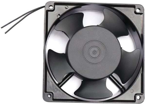 220V AC Power Metal Cooling Fan Axial For Networking Rack, Server, Network Enclosure, PC, Electric Industrial Control Panel, Machinery, Equipment , Black , 4.75" x 4.75" 1.5"