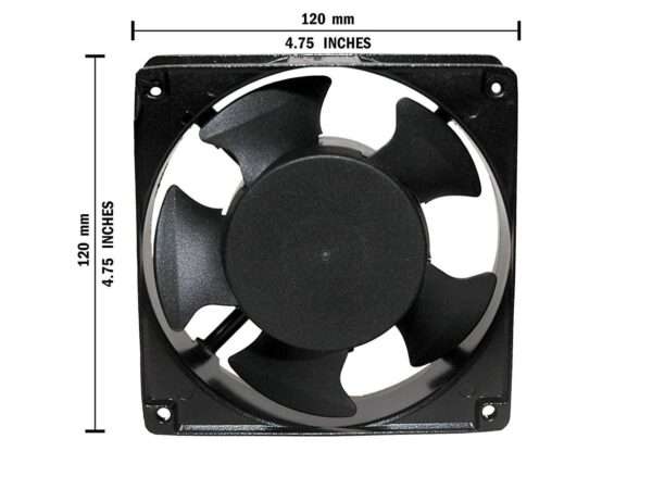 220V AC Power Metal Cooling Fan Axial For Networking Rack, Server, Network Enclosure, PC, Electric Industrial Control Panel, Machinery, Equipment , Black , 4.75" x 4.75" 1.5" - Image 5