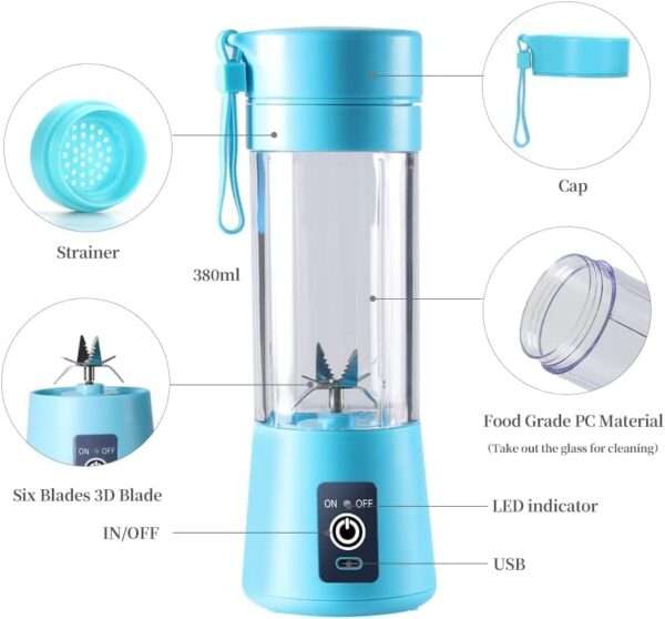 Portable 6-Blade Juicer Blender - Image 4
